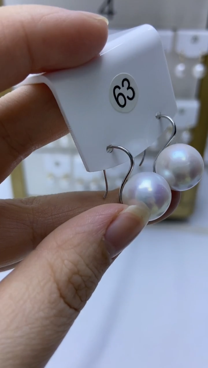 银S925镶嵌耳饰淡水珍珠63