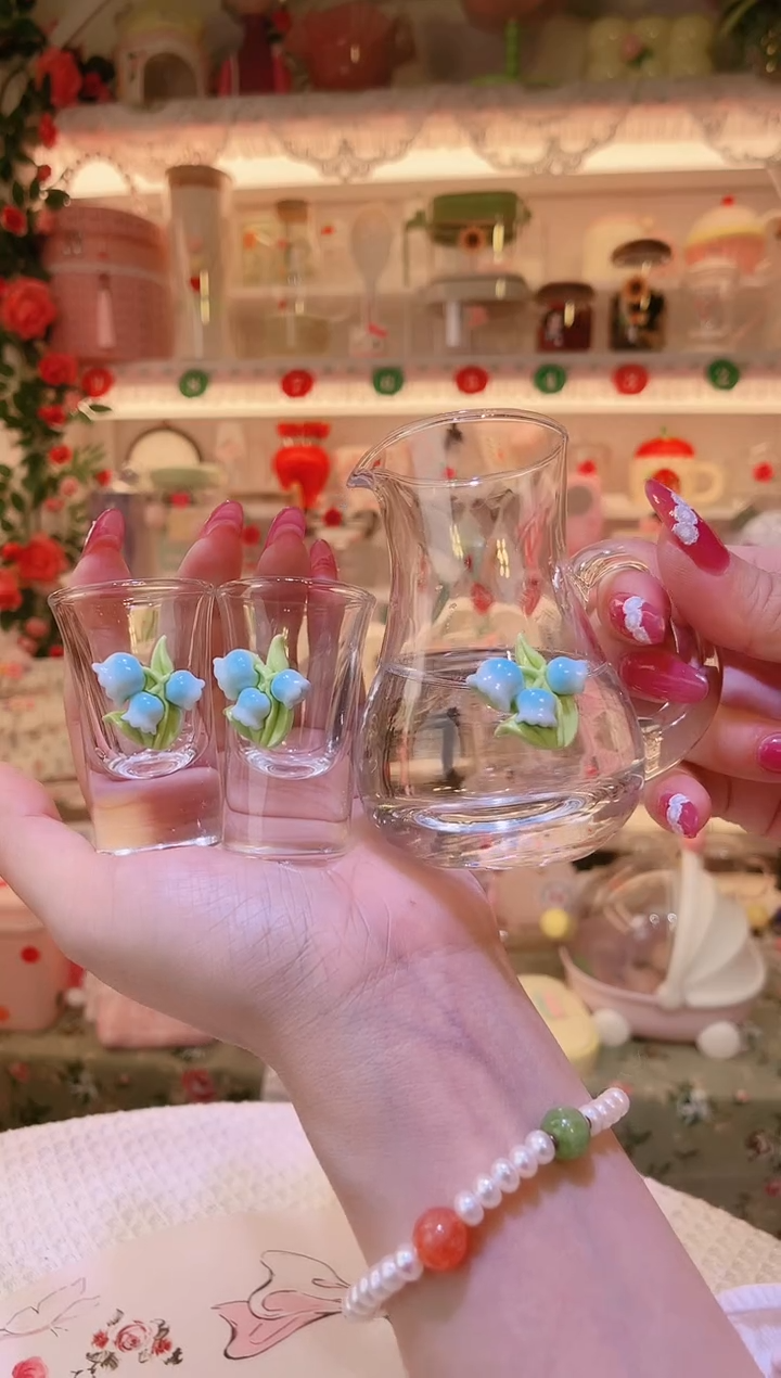 铃兰花酒具套装——手工制作品质好！