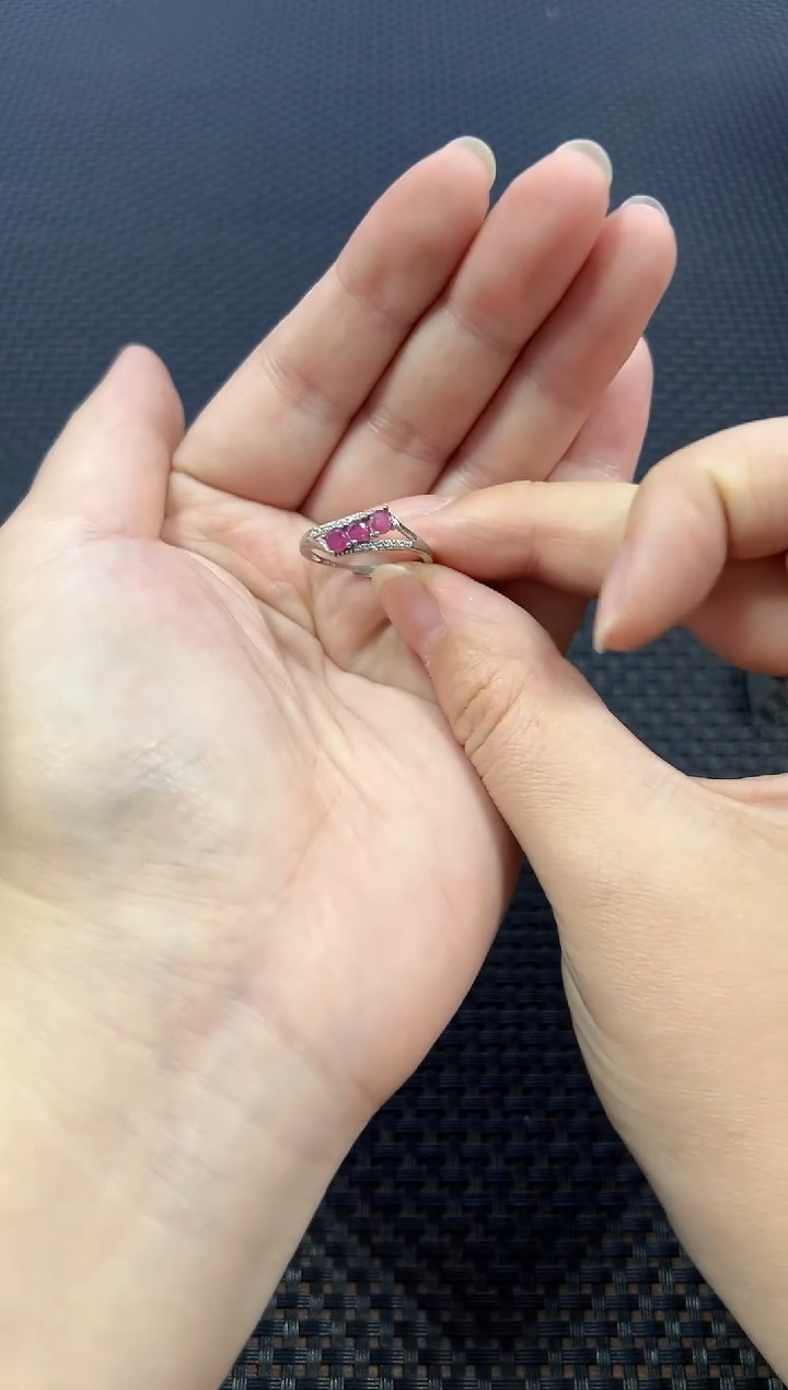 银S925镶嵌戒指碧玺幸*草 （多样性发一件）粉丝团