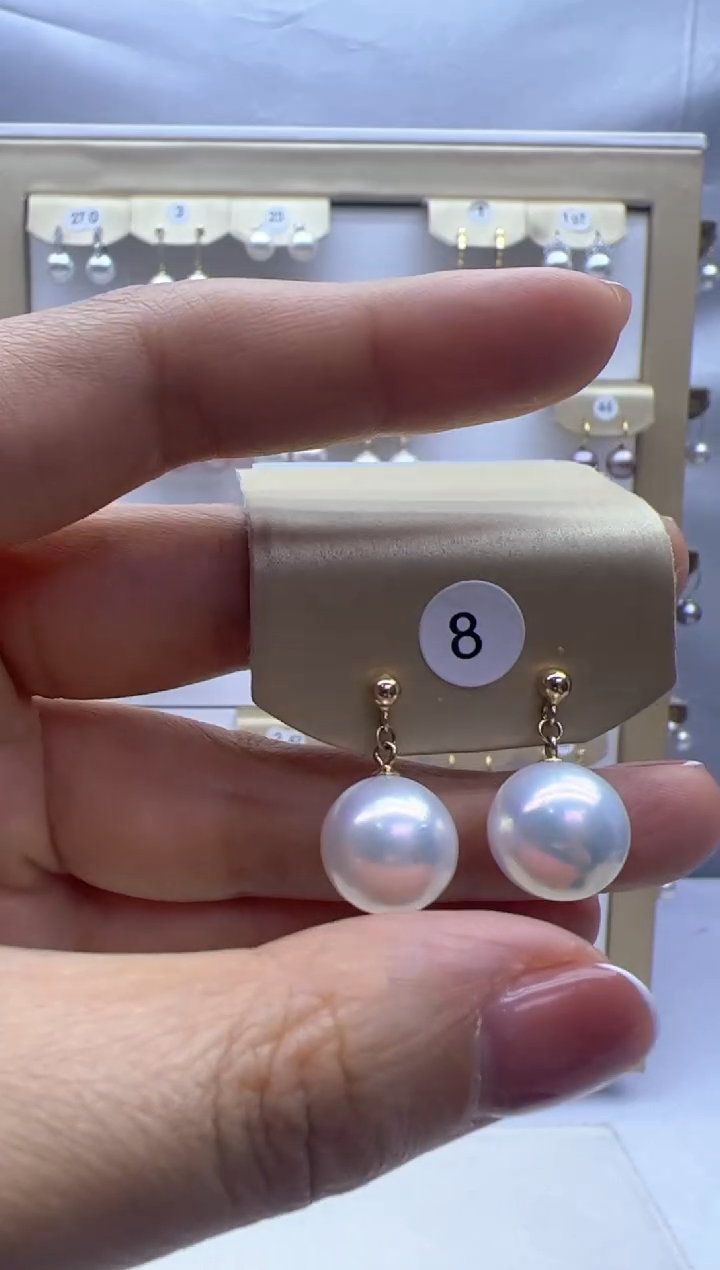 【闪购商品】淡水珍珠耳饰银S925镶嵌8