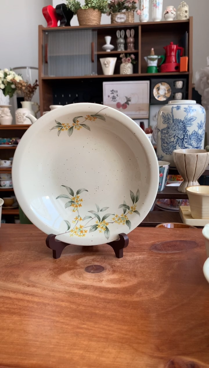 瓷金桂花8寸深盘