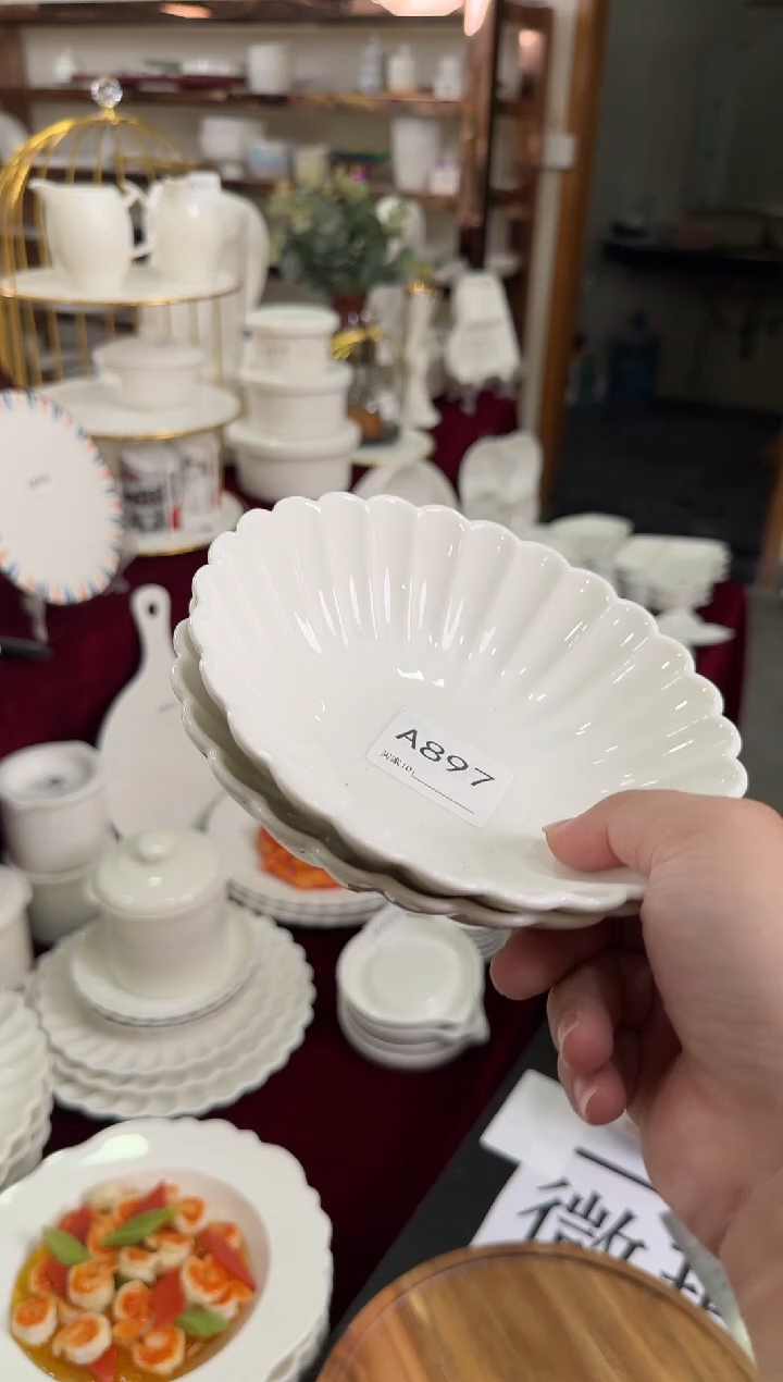 摆件陶微瑕 2个6.5英寸花瓣碗