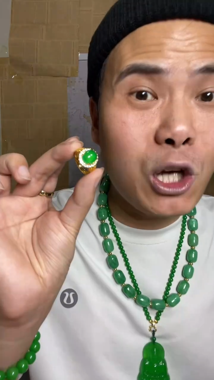 翡翠戒指未镶嵌【小伍珠宝】高端镶嵌鸽子蛋戒指