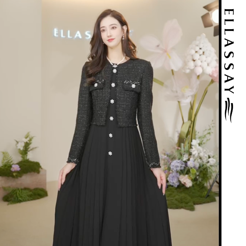 ELLASSAY歌力思新两件式法式优雅利落连衣裙EWE353Y02900