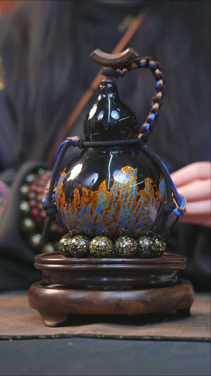 【闪购商品】YN245大漆酒葫芦不包手串及旋转底座