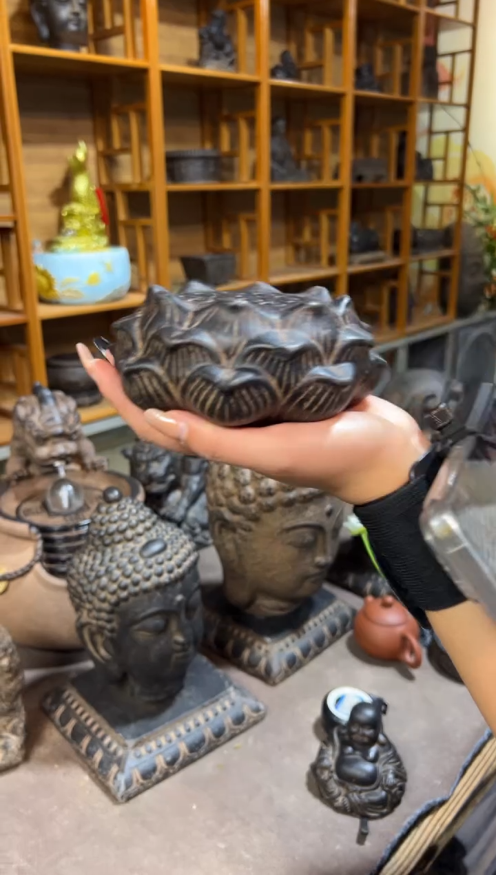 陶土【火山泥】莲蓬实心底座