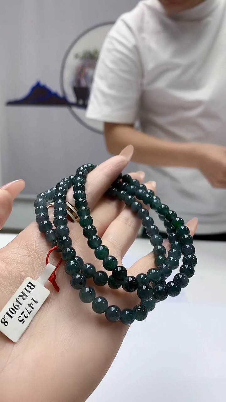 【闪购商品】定制翡翠未镶嵌4812DD-毛货珠链66