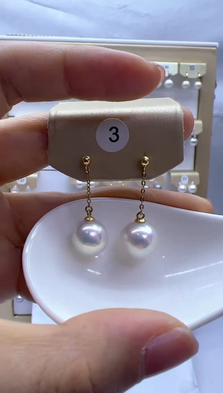 【闪购商品】淡水珍珠耳饰银S925镶嵌3