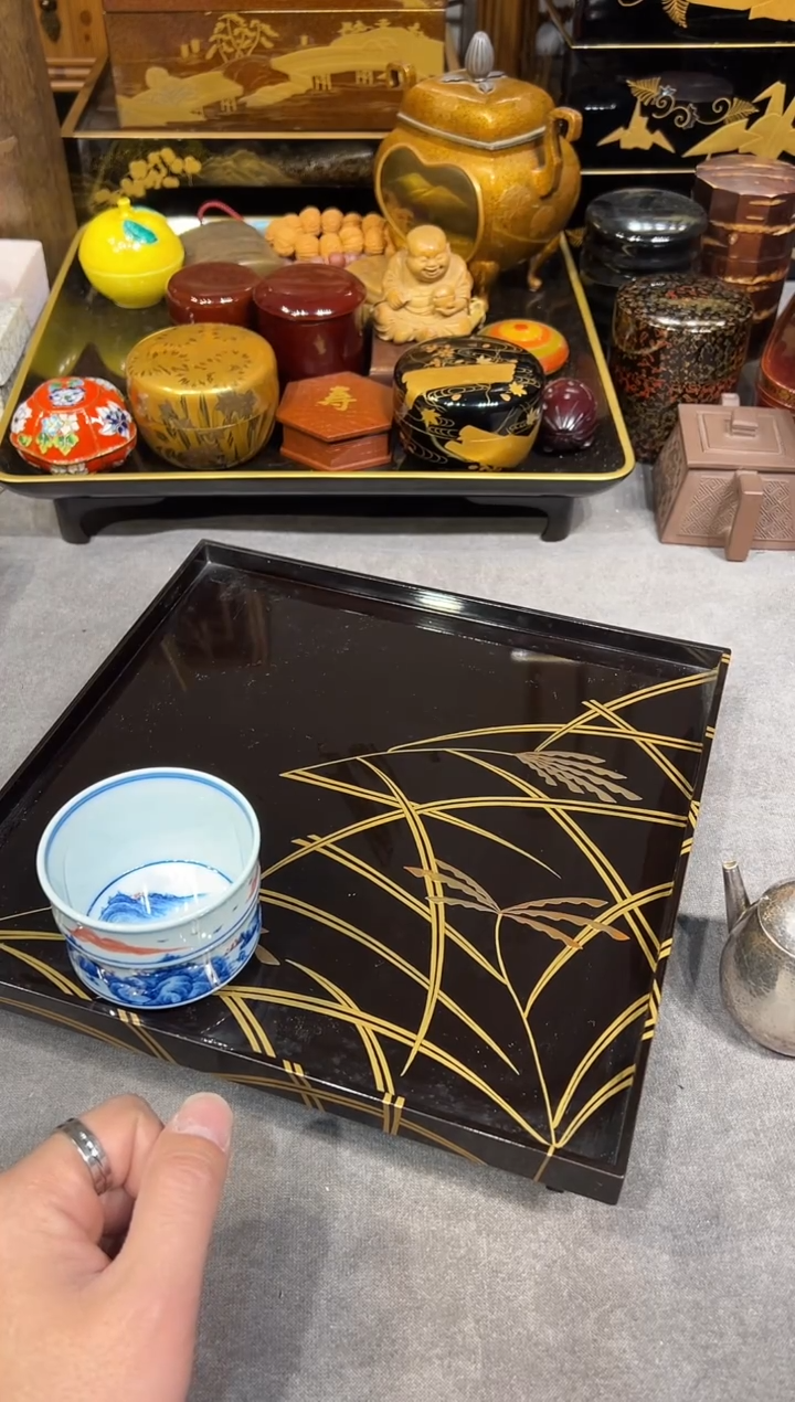 金莳绘 茶台 大漆漆器大漆漆器