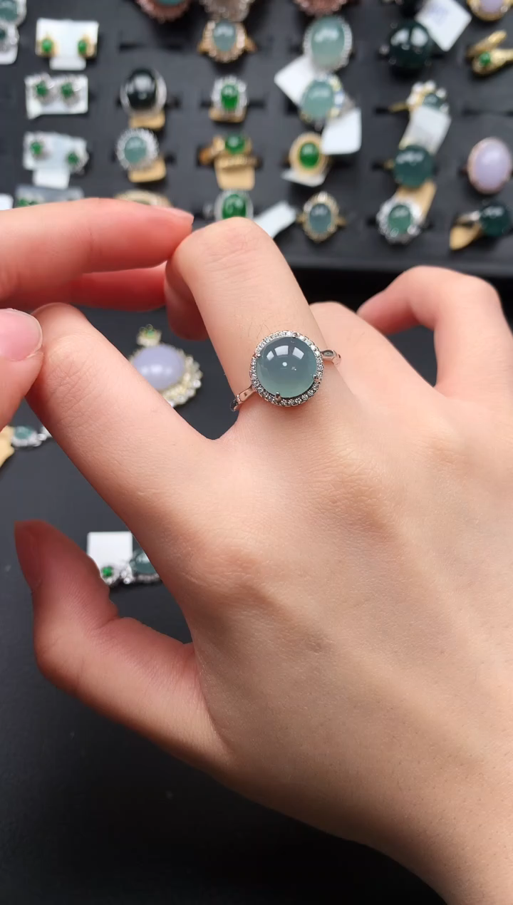 【闪购商品】翡翠戒指银S925镶嵌512414