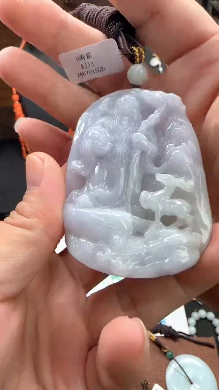 吊坠(不含链)未镶嵌翡翠天然缅甸A货翡翠（寿星）