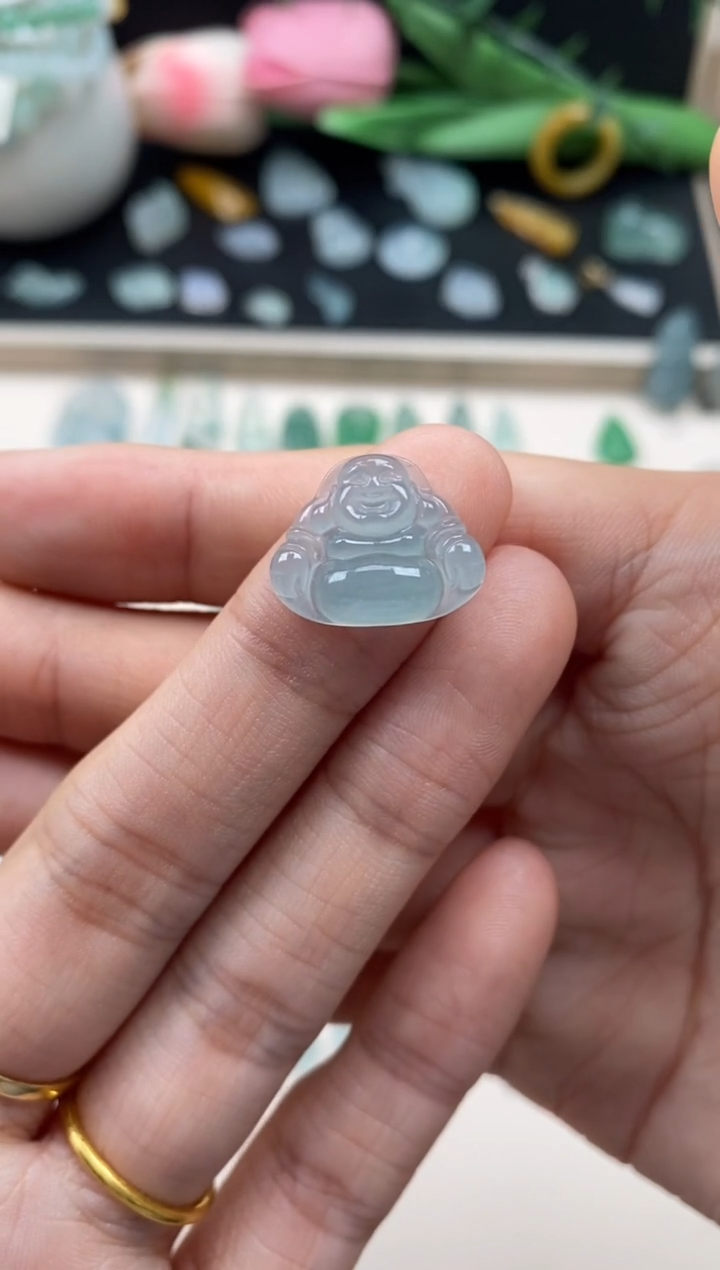 【闪购商品】翡翠颈饰未镶嵌翡翠冰蓝底佛公