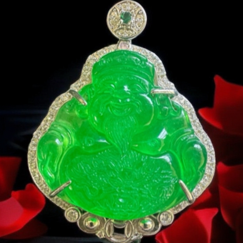 F47 绿色 大财神吊坠