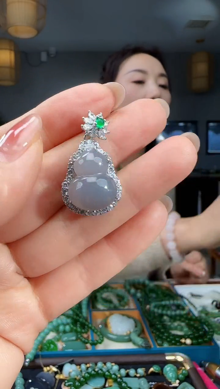 吊坠(不含链)银S925镶嵌和田玉1