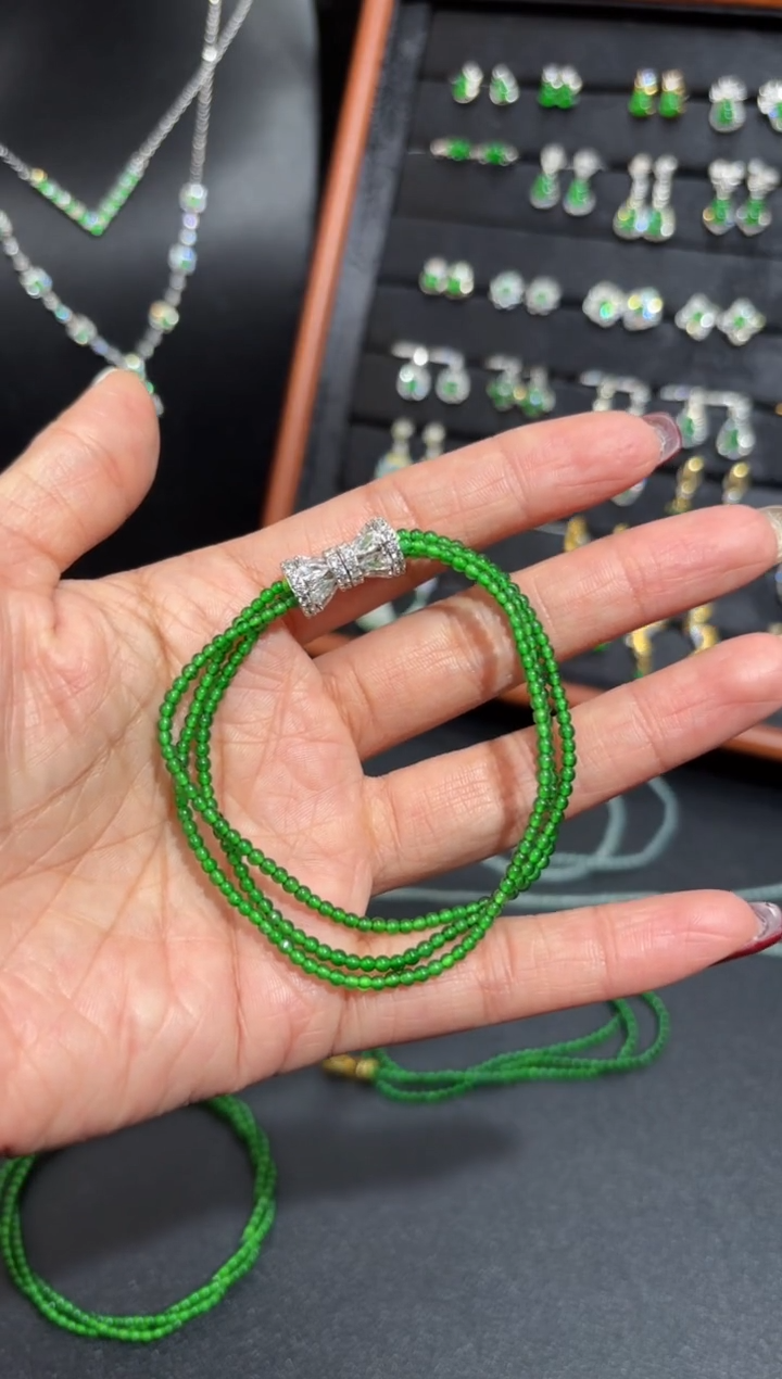 【闪购商品】翡翠颈饰银S925镶嵌珠珠/支持复检/一件