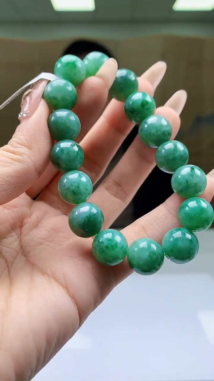 【闪购商品】定制翡翠未镶嵌4812ty-毛货手串61