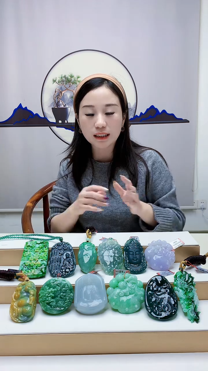 未镶嵌定制翡翠海****ʸ4852MM-毛货挂件