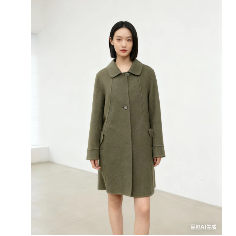 S265羊毛双面大衣女中长款2025年新款高级感秋冬季时尚外套