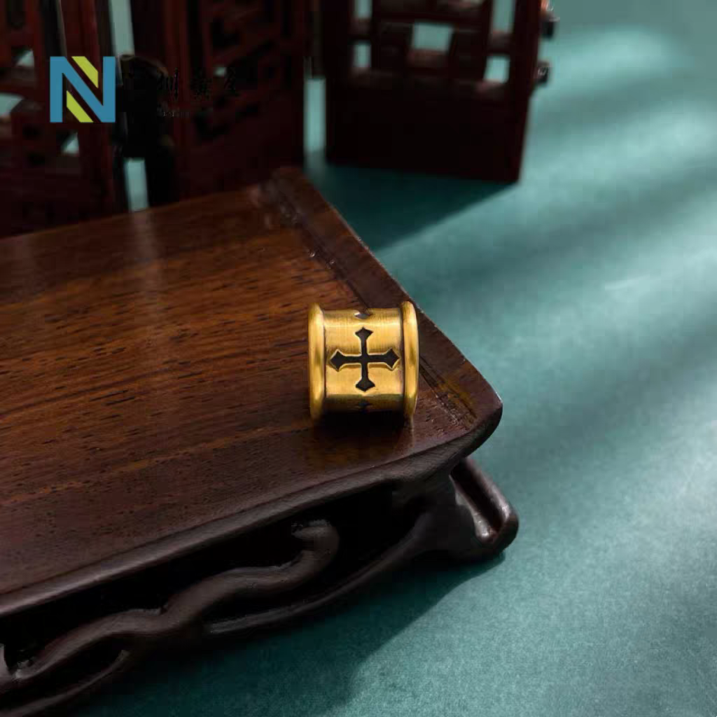 酷黑系列黄金信念转运珠足金硬金串珠