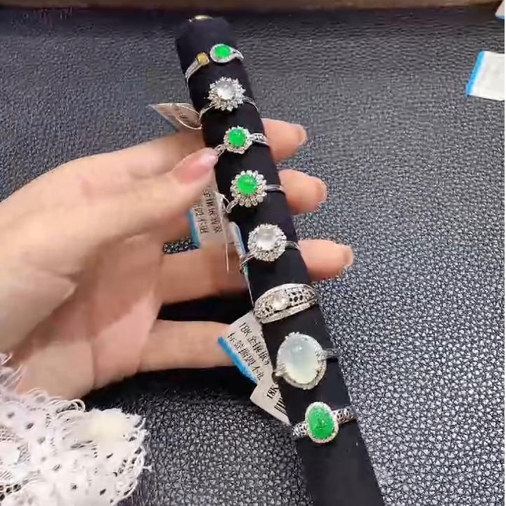 【云中意】18K金 翡翠戒指彩虹盘-多样性发一件-wsn-07