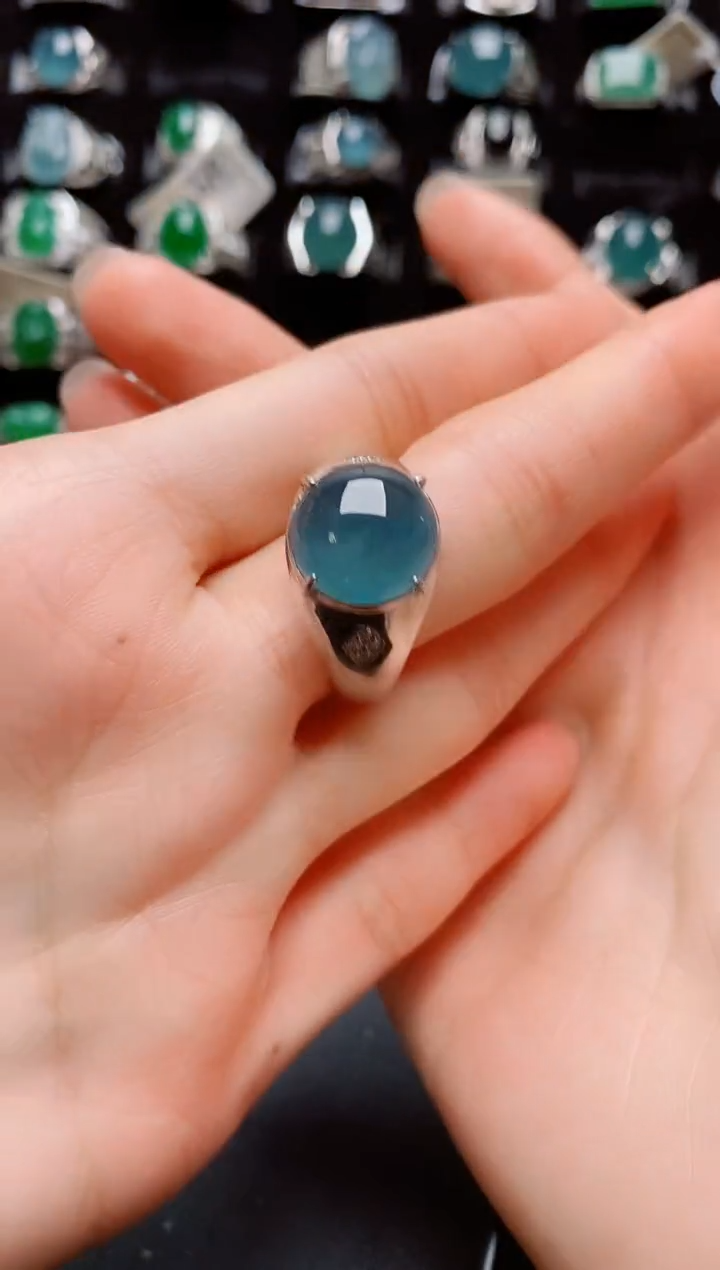 【闪购商品】翡翠戒指银S925镶嵌12121