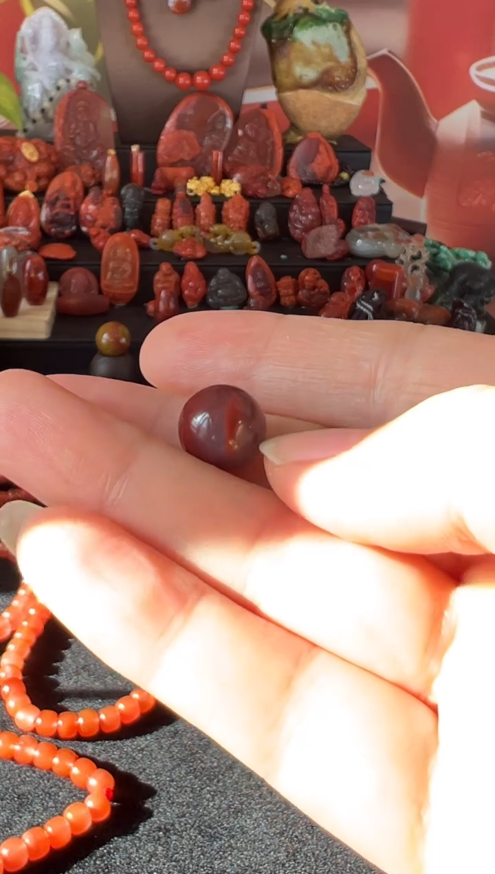 未镶嵌单珠南红玛瑙欧*单珠