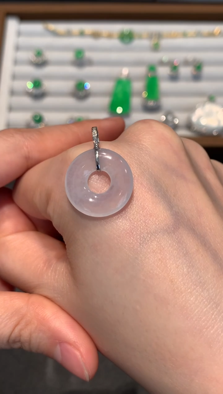 【闪购商品】翡翠吊坠(不含链)18K金镶嵌980