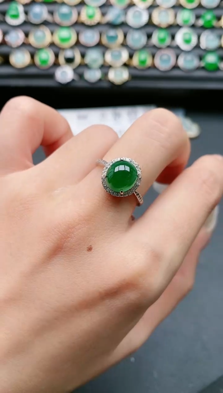 【闪购商品】翡翠戒指银S925镶嵌1111111