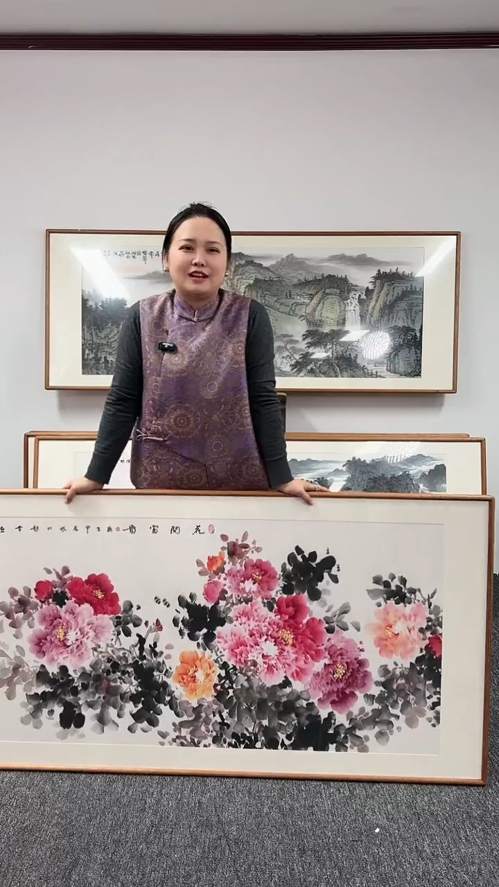 【闪购商品】国画牡丹155*78绘画作品