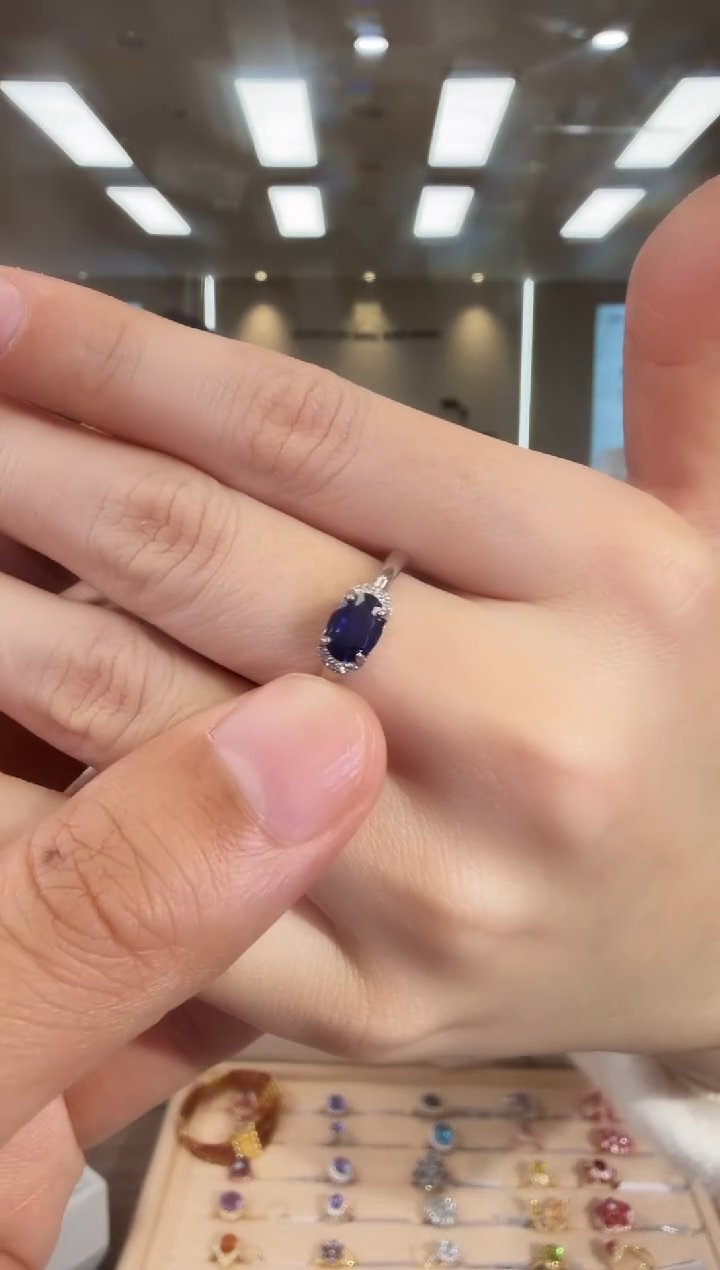 戒指蓝宝石银S925镶嵌09