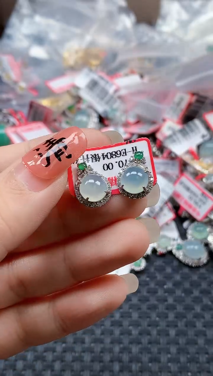 银S925镶嵌戒指翡翠天然A货缅甸翡翠