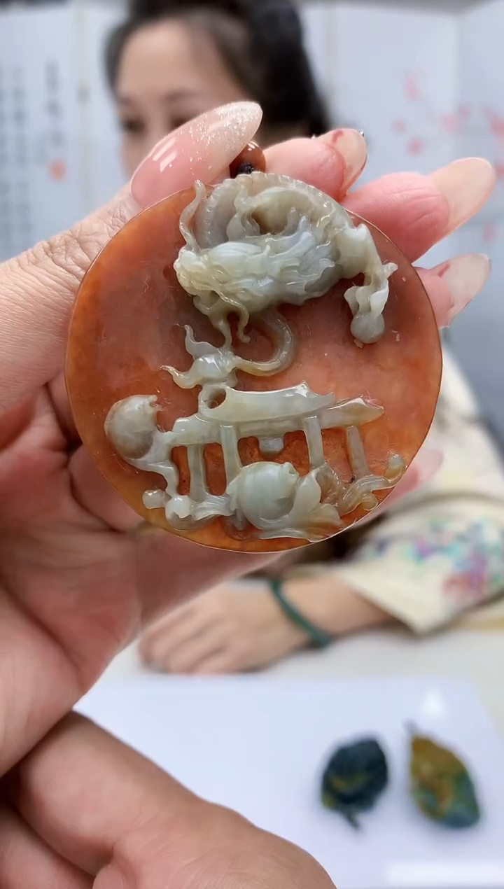 【闪购商品】定制翡翠未镶嵌4989mm-毛货挂件154