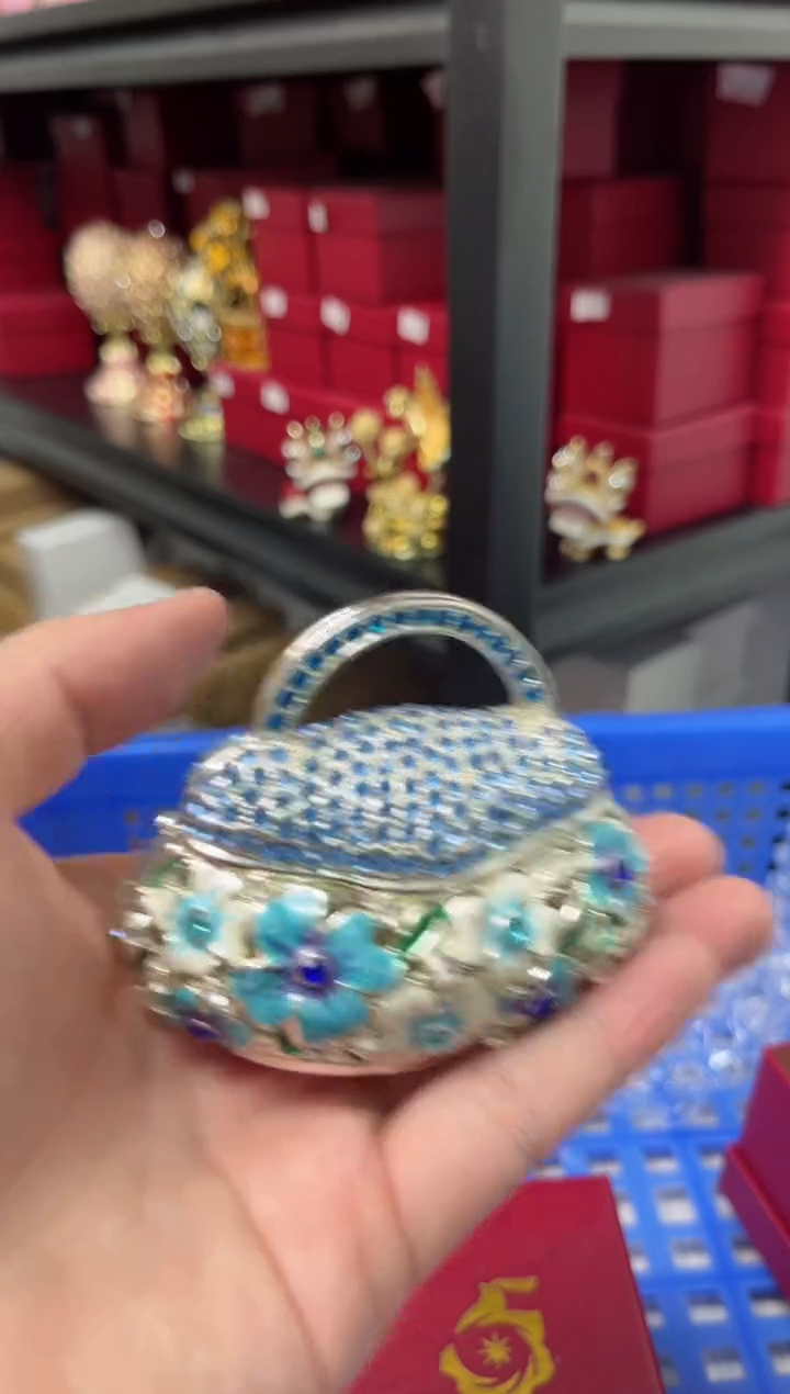 【闪购商品】瓷片年货节福福价格高质珐琅彩合金摆件首饰盒