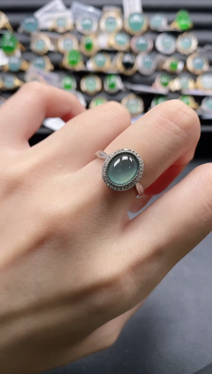 【闪购商品】翡翠戒指银S925镶嵌11111