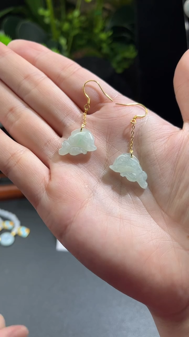 【闪购商品】翡翠耳环银S925镶嵌耳环