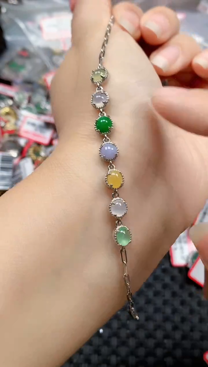 银S925镶嵌戒指翡翠天然A货缅甸翡翠