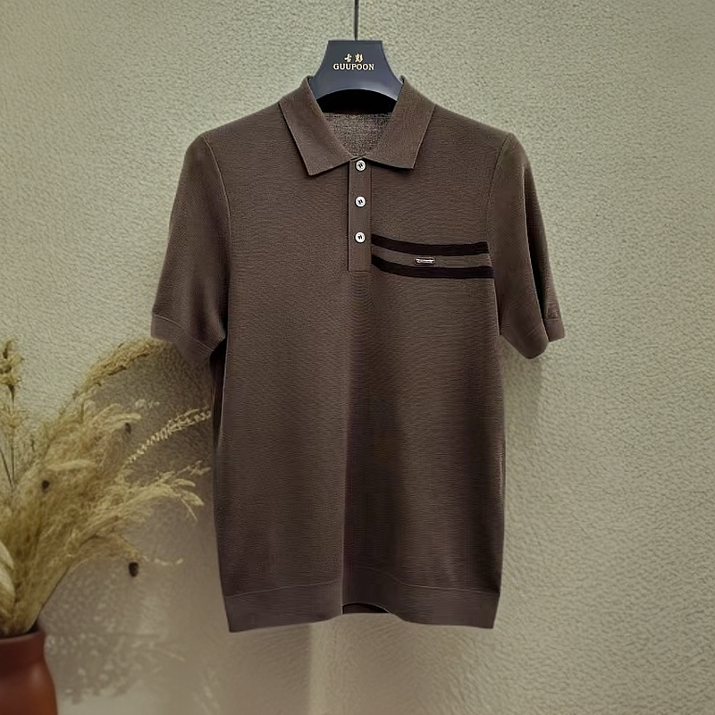 【短袖针织9696】男士设计师原单轻商务高奢欧货春秋冬短袖针织衫