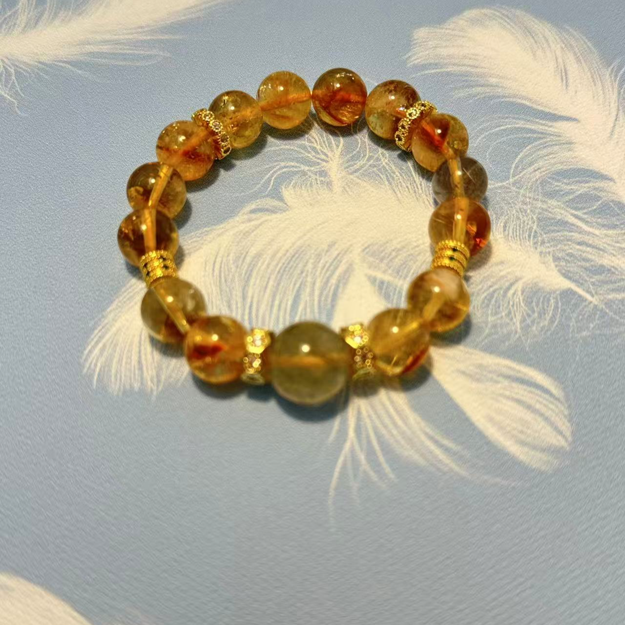 招财黄天霸  主石13mm  黄水晶10mm