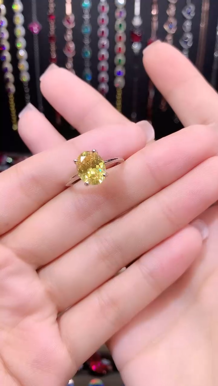 水晶戒指银S925镶嵌810银