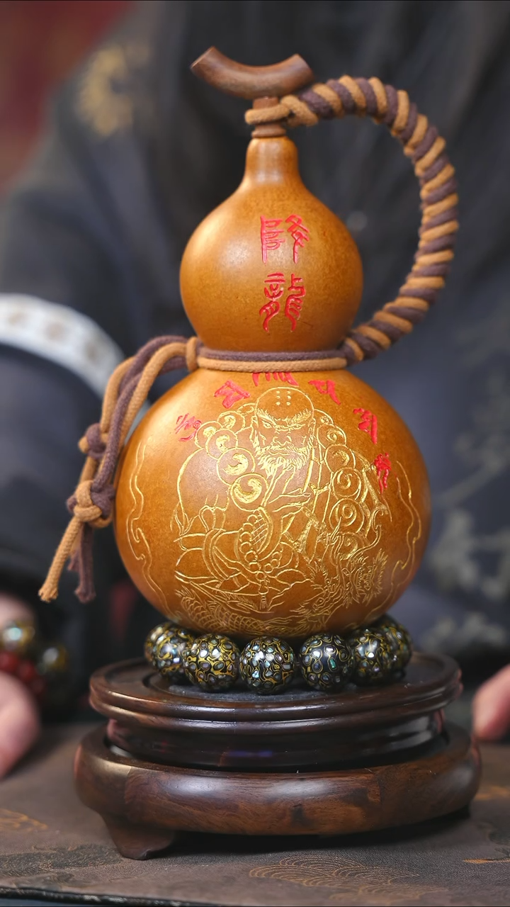 【闪购商品】YF188大漆酒葫芦不包手串及旋转底座