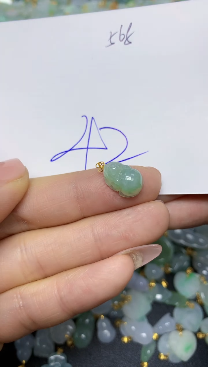 【闪购商品】翡翠挂件18K金镶嵌 天然翡翠A货