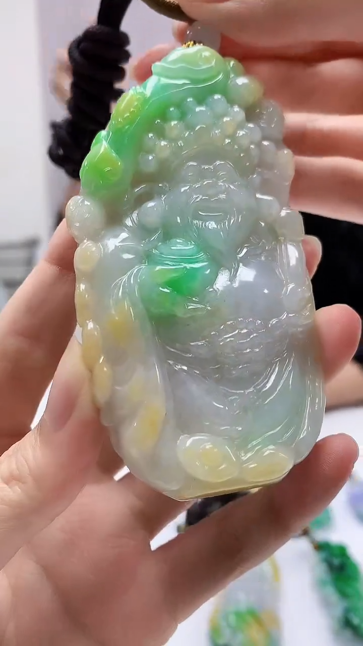 【闪购商品】定制翡翠未镶嵌4969zm-毛货挂件财神149