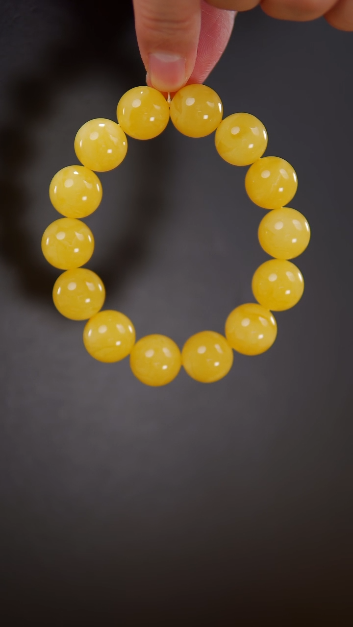 未镶嵌琥珀手串31.01焦皮料圆珠手串