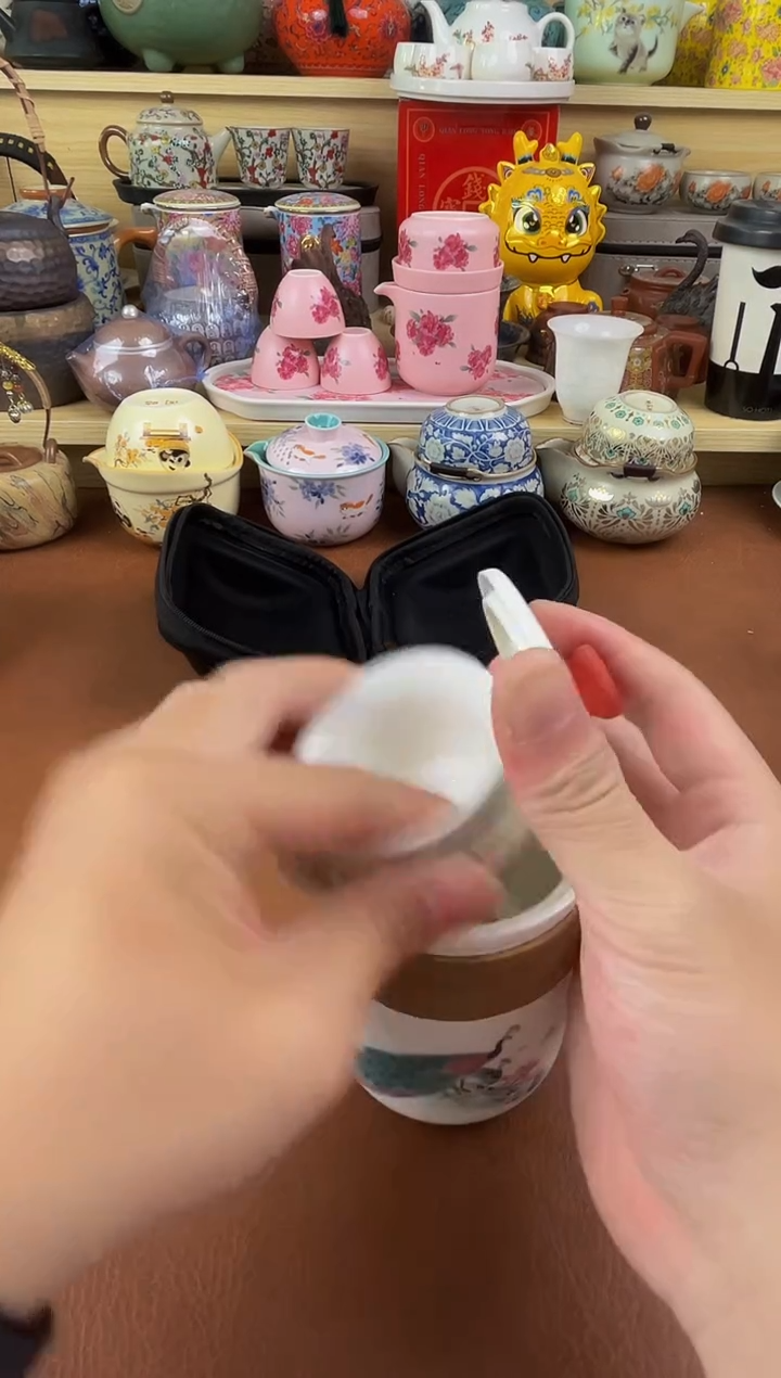 陶瓷茶具摆件旅行套组
