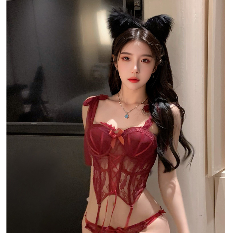 聚拢修身型睡衣吊带背心美背镂空诱惑套装显瘦内衣夏季家居服