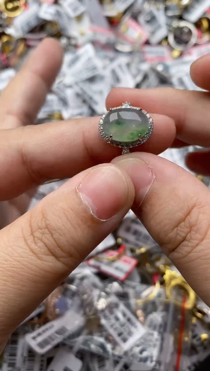 【闪购商品】翡翠戒指银S925镶嵌55555---10