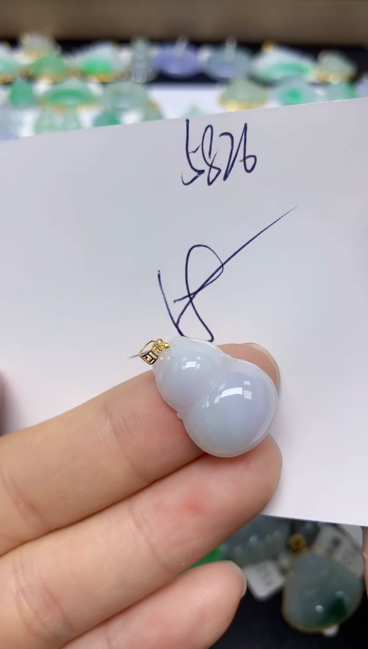 【闪购商品】翡翠挂件18K金镶嵌 天然翡翠A货