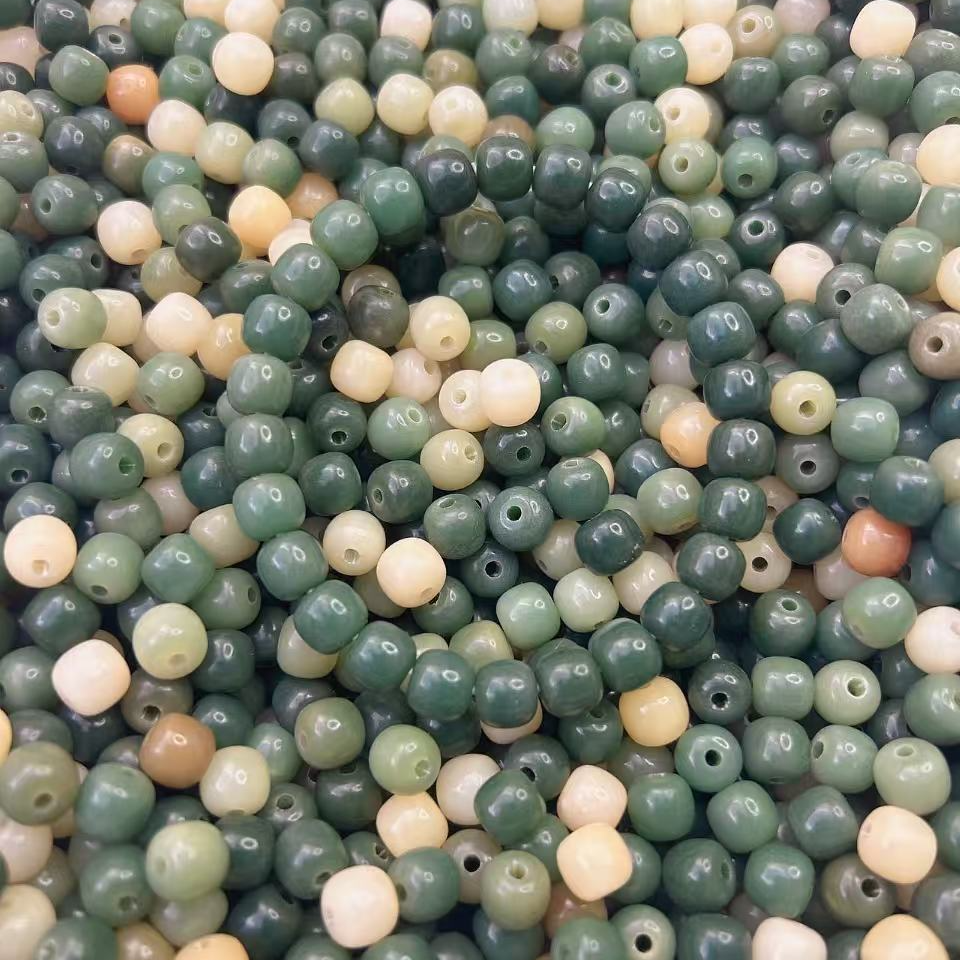 7x8桶珠菩提根菩提散珠精挑绿色佛珠念珠DIY手工串珠配珠