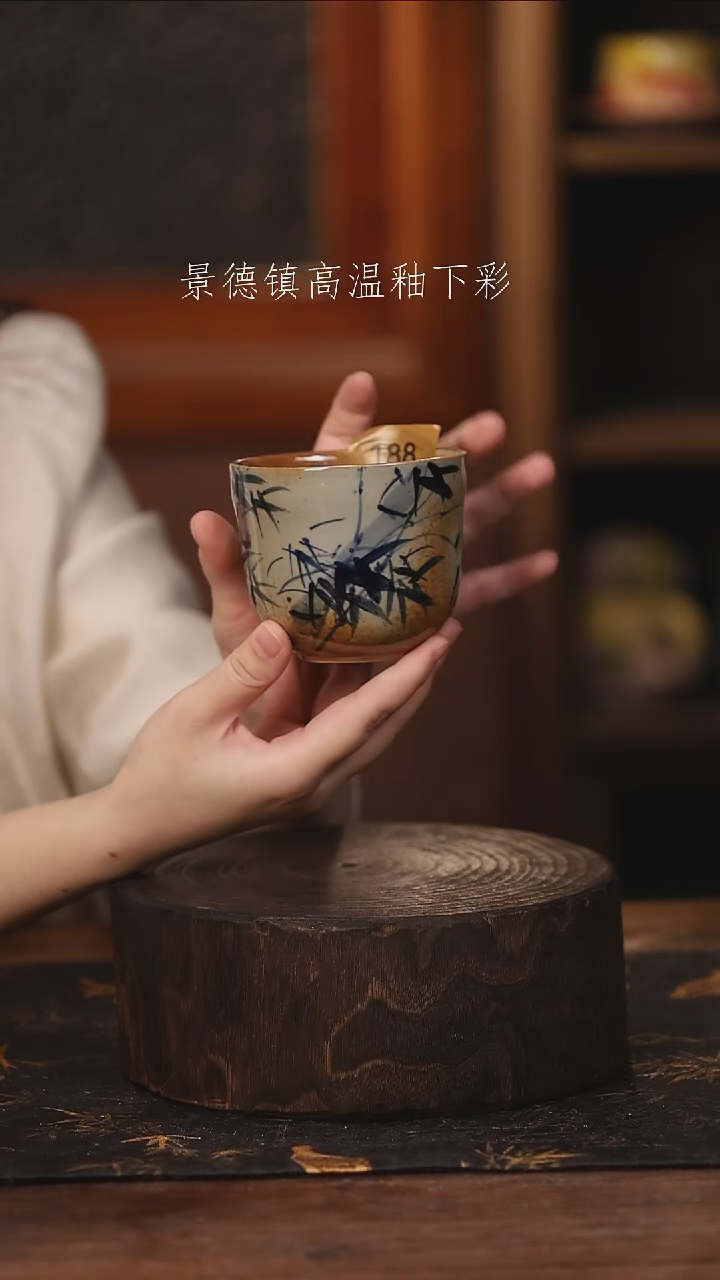 陶瓷景德镇高温釉下手绘陶瓷@L188@