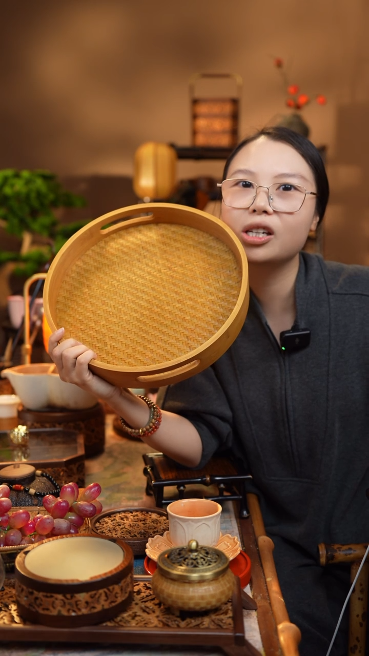 木善远观 竹编茶盘